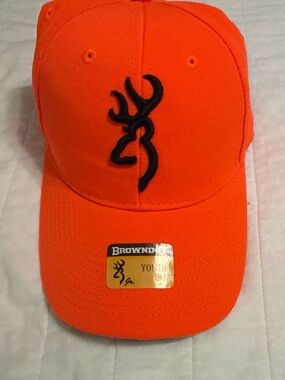 Browning Neon Orange Cap with Black Buckmark